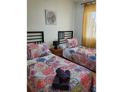 Cama o camas de una habitación en Apartment with shared pool near Almeria coast