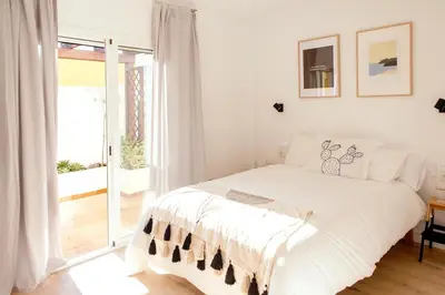 Cama o camas de una habitación en ZURIA - Casa tranquila con patio en Cabo de Gata