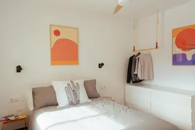 Cama o camas de una habitación en ZURIA - Casa tranquila con patio en Cabo de Gata