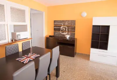 Una cocina o zona de cocina en Apartalux Almerimar Beach