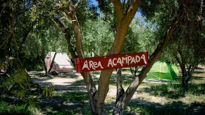 Jardín al aire libre en Parcela autocaravana o tienda propia - Wellnesscamp Oasis Al Hamam