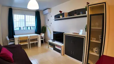 Una televisión o centro de entretenimiento en Apartalux Clara Campoamor