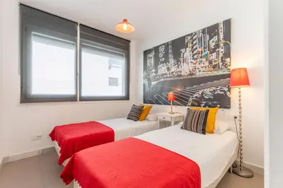 Cama o camas de una habitación en CT 407 AL - Faro's Las Negras Beach Apartment for 4 - Cabo de Gata