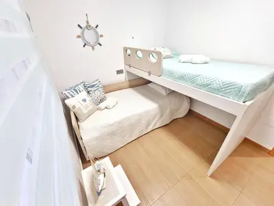 Cama o camas de una habitación en Apto BRISAS DEL CABO II, Cabo de Gata, Almería