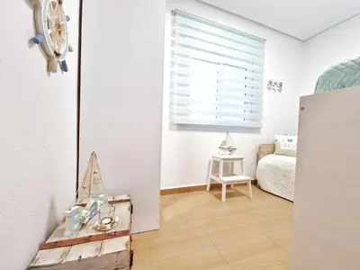 Cama o camas de una habitación en Apto BRISAS DEL CABO II, Cabo de Gata, Almería