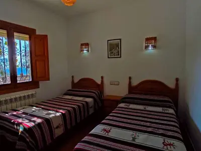 Cama o camas de una habitación en Holiday Home Ländliches Haus mit Jacuzzi by Interhome