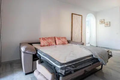 Cama o camas de una habitación en Apartamento isabel golf center