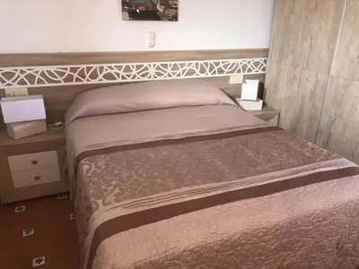 Cama o camas de una habitación en Beautiful villa with 280-degree sea views