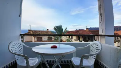Un balcón o terraza de Apartalux Cielo Dorado