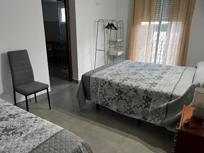 Cama o camas de una habitación en Cortijo Torre del Rey