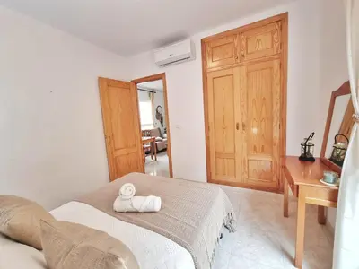 Cama o camas de una habitación en SOL PLAYA y MAR I Cabo de Gata Almería
