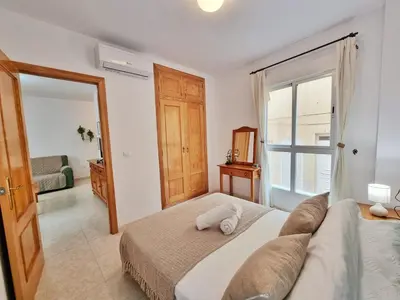 Cama o camas de una habitación en SOL PLAYA y MAR I Cabo de Gata Almería