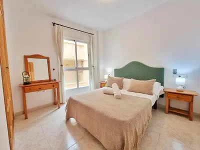 Cama o camas de una habitación en SOL PLAYA y MAR I Cabo de Gata Almería