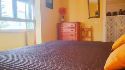 Cama o camas de una habitación en Naturist friendly Apartment Vera Playa