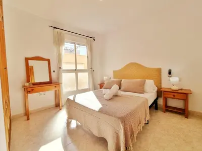 Cama o camas de una habitación en SOL, PLAYA y MAR III Cabo de Gata Almería