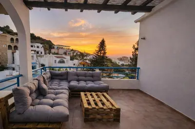 Zona de estar de Quiet Mojacar 5p Sea View Terrace, Sunsets & Pool