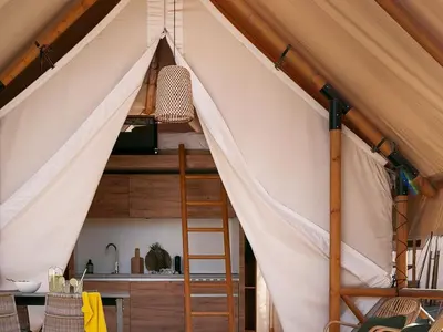 Cama o camas de una habitación en Séjour nature sous tente à Cabo de Gata - API-1-52-1510
