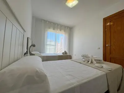 Cama o camas de una habitación en Premium Central Seafront Villa