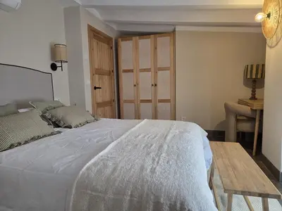 Cama o camas de una habitación en Casa Rural Huerta Real