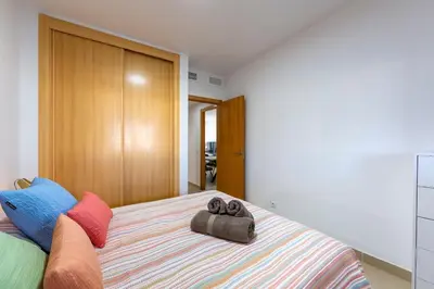 Cama o camas de una habitación en Bomboncito Beach