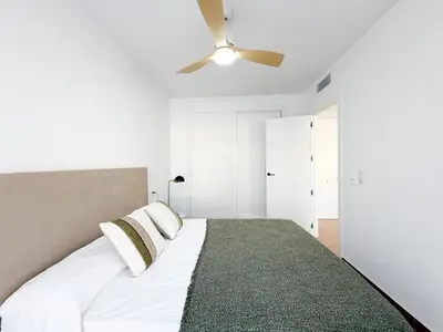 Cama o camas de una habitación en El refugio del mar