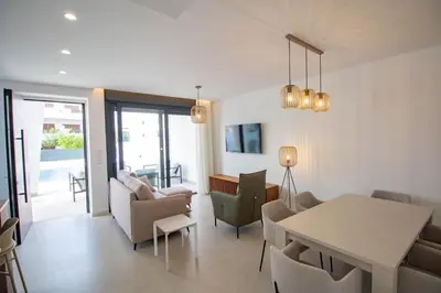 Una televisión o centro de entretenimiento en Villa A Minchina
