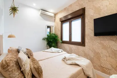 Cama o camas de una habitación en BF Rooms Carboneras