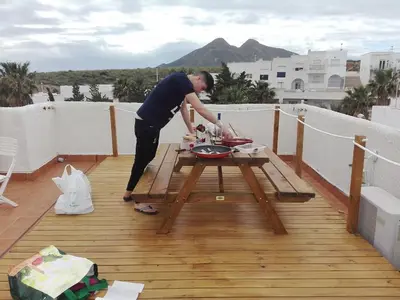Un balcón o terraza de Isleta del Moro TERRAZA VISTAS MAR Exclusiva 60 m2 WIFI