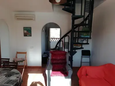 Zona de estar de Isleta del Moro TERRAZA VISTAS MAR Exclusiva 60 m2 WIFI
