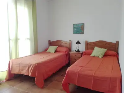 Cama o camas de una habitación en Isleta del Moro TERRAZA VISTAS MAR Exclusiva 60 m2 WIFI