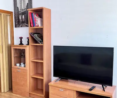 Una televisión o centro de entretenimiento en Apartamentos Arcos Céntrico
