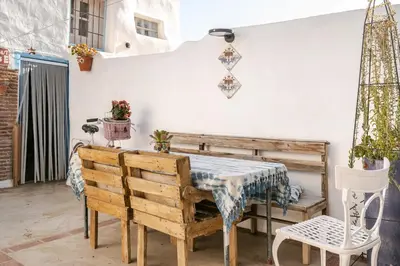 Zona de estar de La Casa del Cine en Níjar