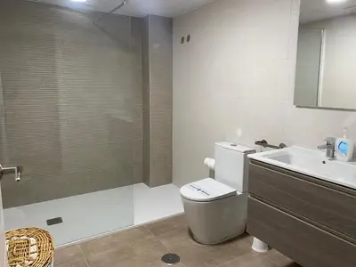 Un baño de Apartahotel Vistamar San José