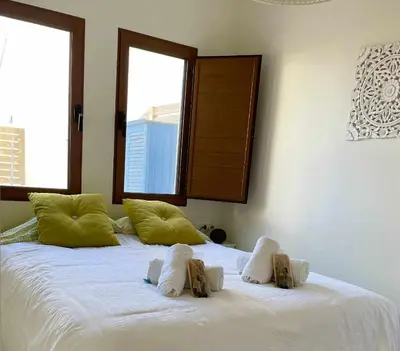 Cama o camas de una habitación en La Gata Azul, Rodalquilar