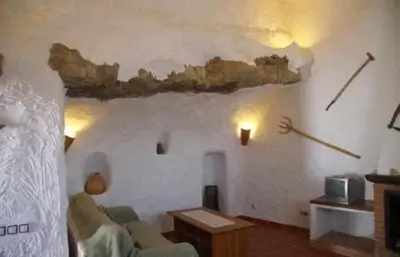 Zona de estar de Casas Cueva el Mirador de Galera