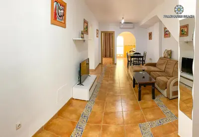 Una televisión o centro de entretenimiento en HOTEL Palomares Beach