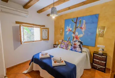 Cama o camas de una habitación en Casas Rurales Picachico