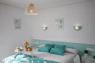 Cama o camas de una habitación en Hotel Blanca Brisa Cabo de Gata