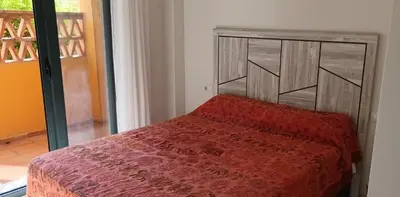 Cama o camas de una habitación en Vera Playa Naturista Michel