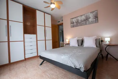 Cama o camas de una habitación en Penthouse Apartment in Almerimar with underground parking Free WIFI