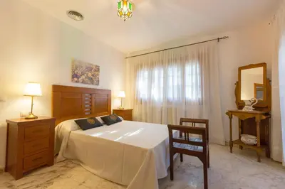 Cama o camas de una habitación en Casa Atalaya en Villa de Nijar con piscina