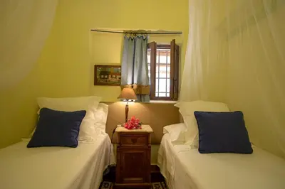 Cama o camas de una habitación en Cortijo La Joya de Cabo de Gata