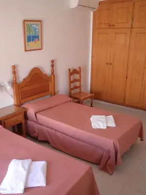 Cama o camas de una habitación en Pensión Felipe