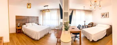 Cama o camas de una habitación en Hotel Sorbas