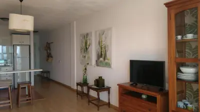 Una televisión o centro de entretenimiento en Primerísima línea de playa
