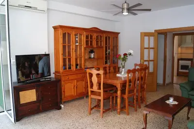 Una televisión o centro de entretenimiento en Playa Delicias