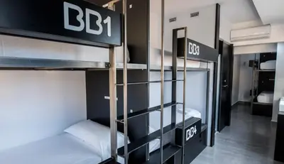 Cama o camas de una habitación en Bea Beach Hostel