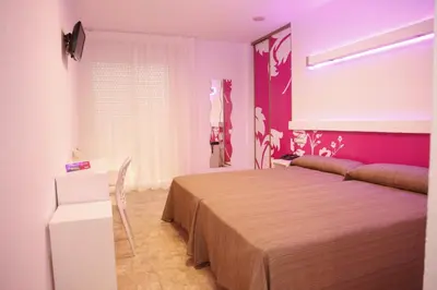 Cama o camas de una habitación en Pension Agadir