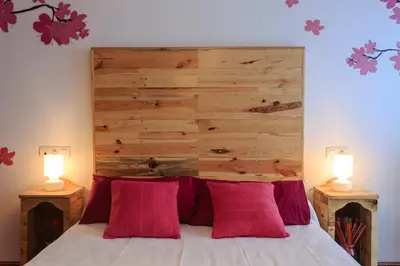 Cama o camas de una habitación en La Casa Viva. Alojamiento responsable y sostenible.
