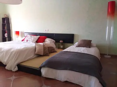 Cama o camas de una habitación en La Casa Viva. Alojamiento responsable y sostenible.
